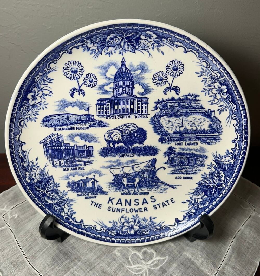 Kansas vintage souvenir plate